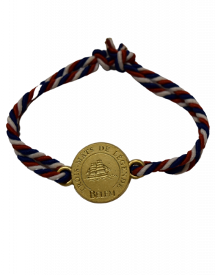 Bracelet Tricolore avec Médaille en Or Mat